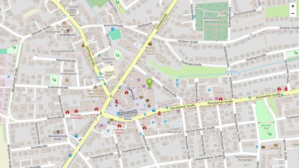 Karte: Löwen-Markt 2, 70499 Stuttgart-Weilimdorf